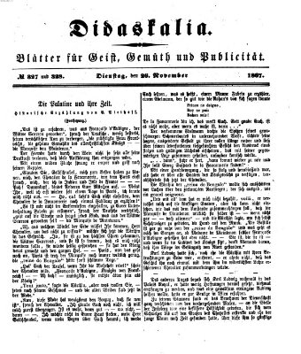 Didaskalia Dienstag 26. November 1867