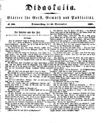 Didaskalia Donnerstag 28. November 1867