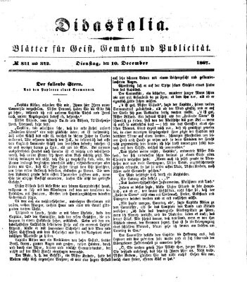 Didaskalia Dienstag 10. Dezember 1867