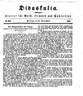 Didaskalia Freitag 27. Dezember 1867