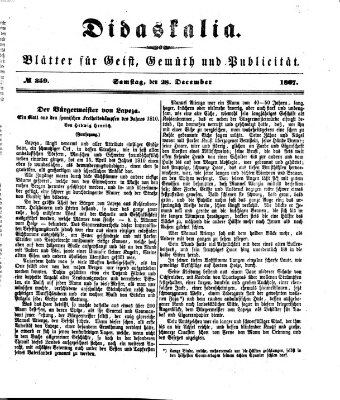 Didaskalia Samstag 28. Dezember 1867