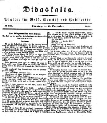 Didaskalia Sonntag 29. Dezember 1867