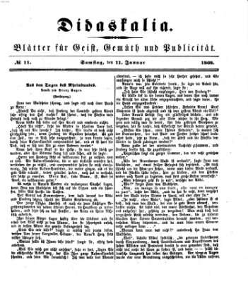 Didaskalia Samstag 11. Januar 1868