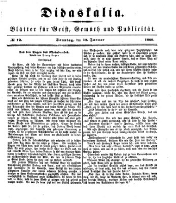 Didaskalia Sonntag 12. Januar 1868