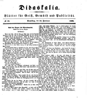 Didaskalia Samstag 18. Januar 1868