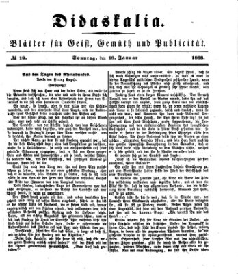 Didaskalia Sonntag 19. Januar 1868