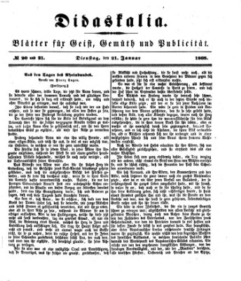 Didaskalia Dienstag 21. Januar 1868