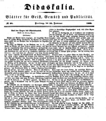 Didaskalia Freitag 24. Januar 1868