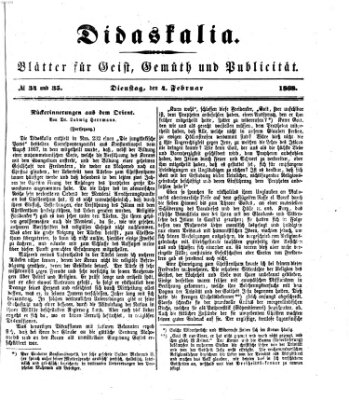 Didaskalia Dienstag 4. Februar 1868