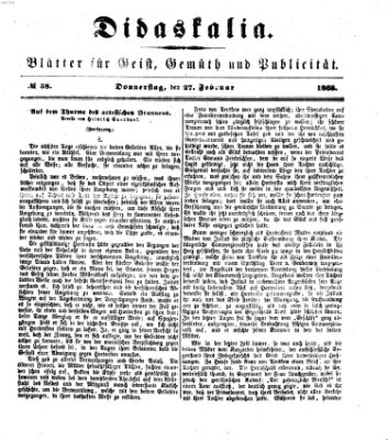 Didaskalia Donnerstag 27. Februar 1868