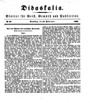 Didaskalia Samstag 29. Februar 1868