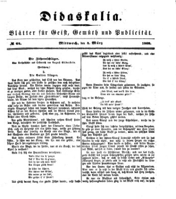 Didaskalia Mittwoch 4. März 1868