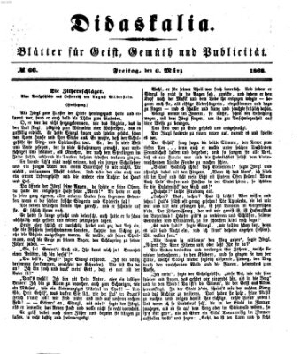 Didaskalia Freitag 6. März 1868