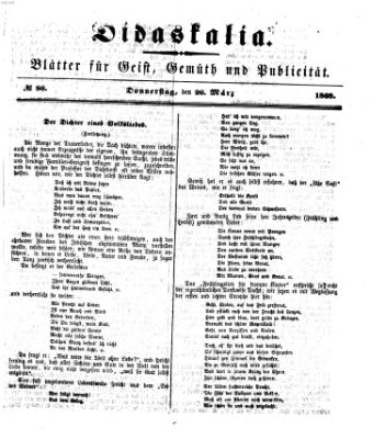 Didaskalia Donnerstag 26. März 1868