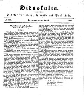 Didaskalia Sonntag 19. April 1868