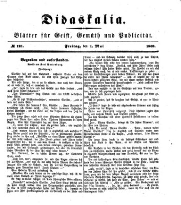 Didaskalia Freitag 1. Mai 1868