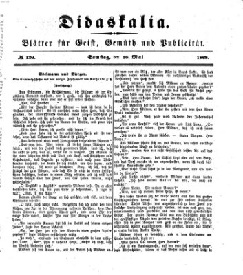 Didaskalia Samstag 16. Mai 1868