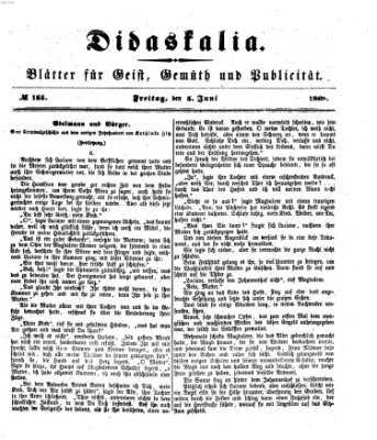 Didaskalia Freitag 5. Juni 1868