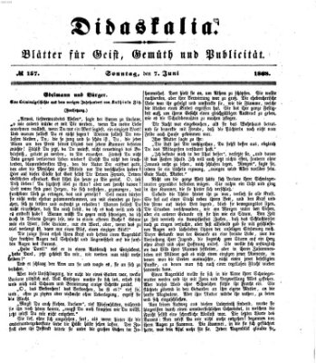 Didaskalia Sonntag 7. Juni 1868