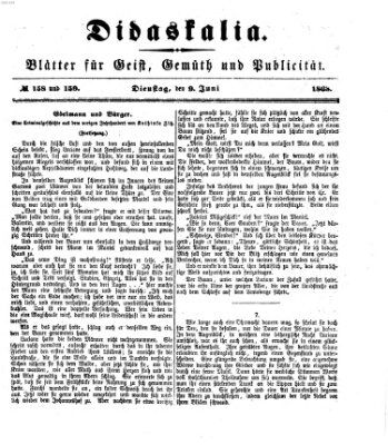 Didaskalia Dienstag 9. Juni 1868