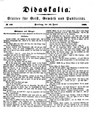 Didaskalia Freitag 19. Juni 1868