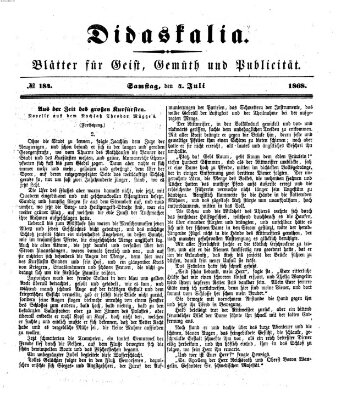 Didaskalia Samstag 4. Juli 1868