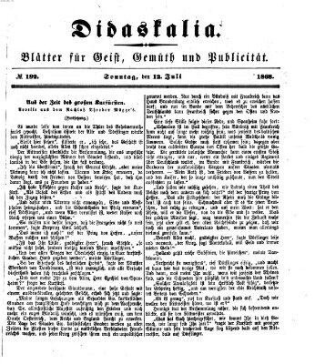 Didaskalia Sonntag 12. Juli 1868