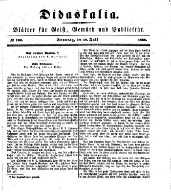 Didaskalia Sonntag 19. Juli 1868