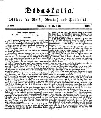 Didaskalia Freitag 24. Juli 1868