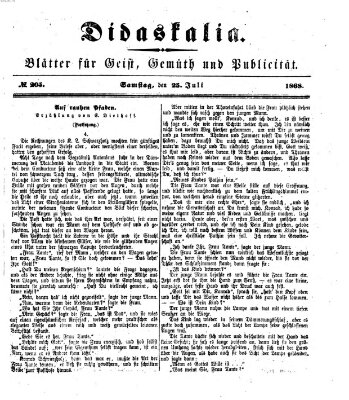 Didaskalia Samstag 25. Juli 1868