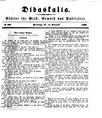 Didaskalia Freitag 14. August 1868