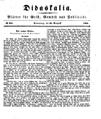 Didaskalia Sonntag 23. August 1868