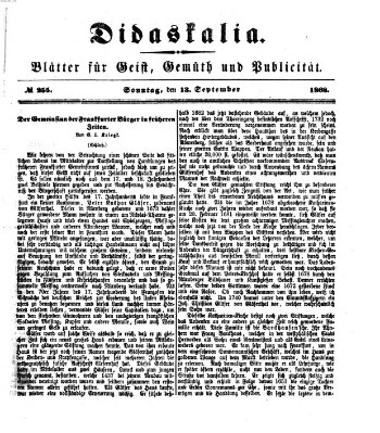 Didaskalia Sonntag 13. September 1868