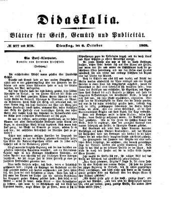 Didaskalia Dienstag 6. Oktober 1868