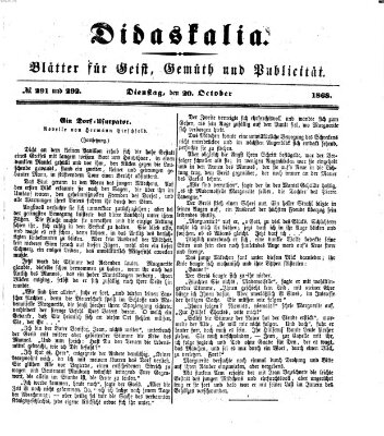 Didaskalia Dienstag 20. Oktober 1868