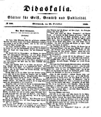 Didaskalia Mittwoch 28. Oktober 1868