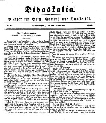 Didaskalia Donnerstag 29. Oktober 1868