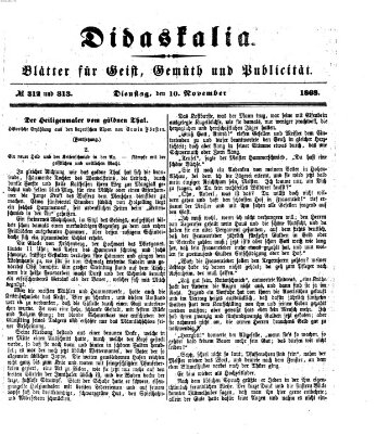 Didaskalia Dienstag 10. November 1868