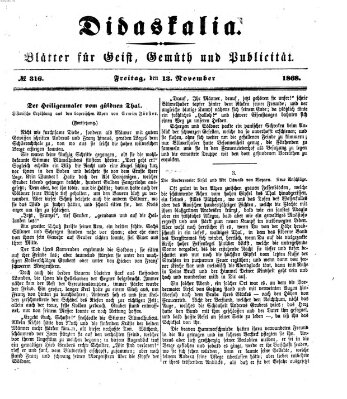 Didaskalia Freitag 13. November 1868