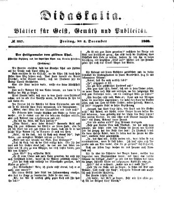 Didaskalia Freitag 4. Dezember 1868