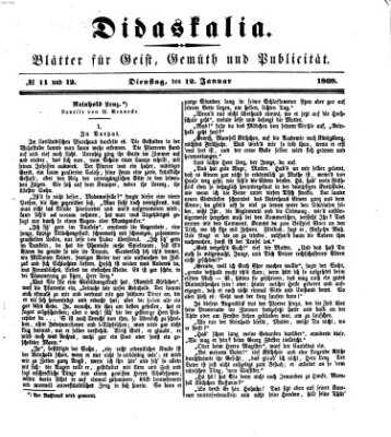 Didaskalia Dienstag 12. Januar 1869