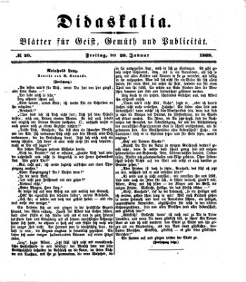 Didaskalia Freitag 29. Januar 1869