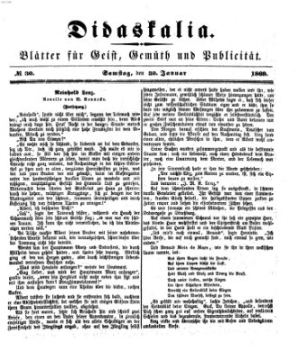 Didaskalia Samstag 30. Januar 1869