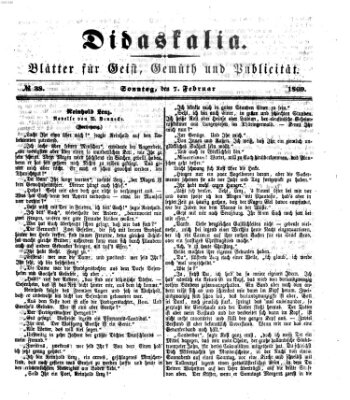 Didaskalia Sonntag 7. Februar 1869