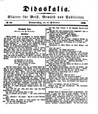 Didaskalia Donnerstag 11. Februar 1869