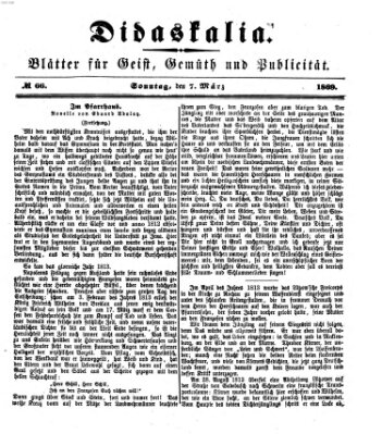 Didaskalia Sonntag 7. März 1869