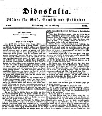 Didaskalia Mittwoch 10. März 1869