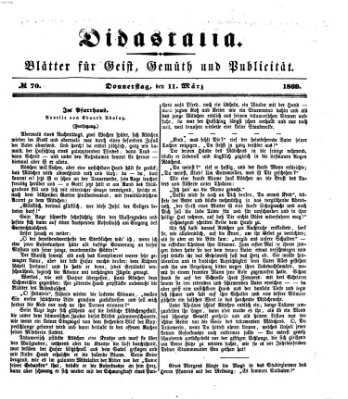 Didaskalia Donnerstag 11. März 1869