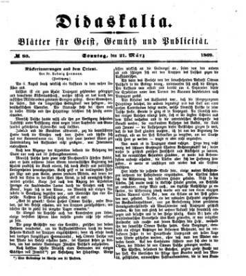 Didaskalia Sonntag 21. März 1869