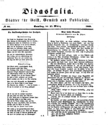 Didaskalia Samstag 27. März 1869